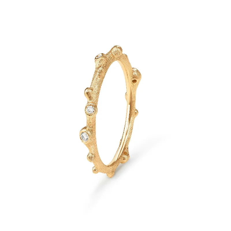 Jewelry Sale Bonanza – Grab Your Sparkle Now Nature 18K Gold Ring w. Diamonds