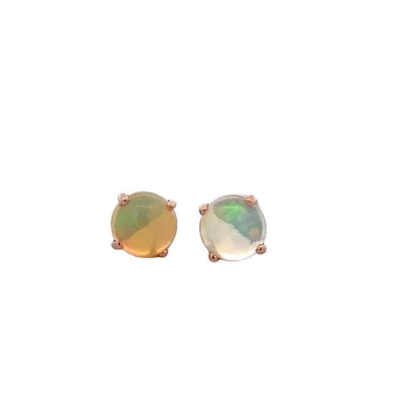 Opal Stud Earrings in Rose Gold