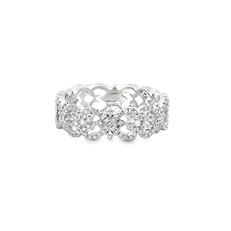 Trending Jewelry Now Available At Exclusive Prices Openwork Diamond Band in 18k White Gold Trending Jewelry Now Available At Exclusive Prices Openwork Diamond Band in 18k White Gold