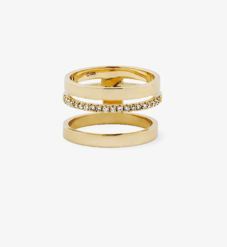 Versatile Layering Jewelry For Effortless Chic Diamond Line Trio Ring 0.20