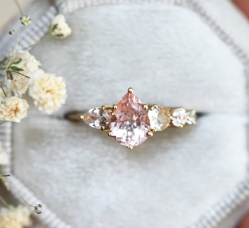 Zendaya Pear Morganite Ring