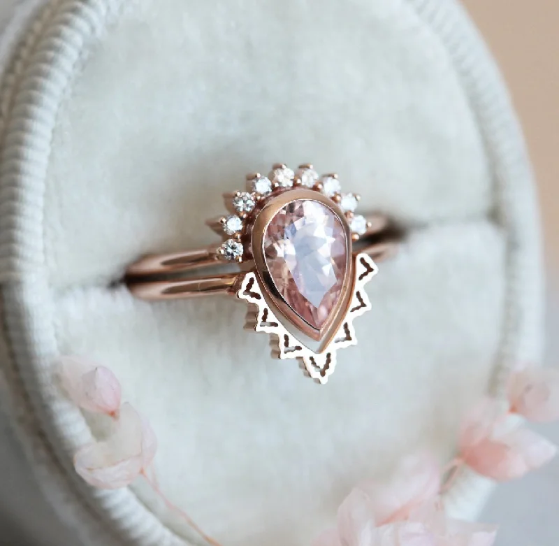 Limited-Stock Jewelry Clearance – Grab Your Favorites Now Beylee Pear Morganite Ring Set Limited-Stock Jewelry Clearance – Grab Your Favorites Now Beylee Pear Morganite Ring Set