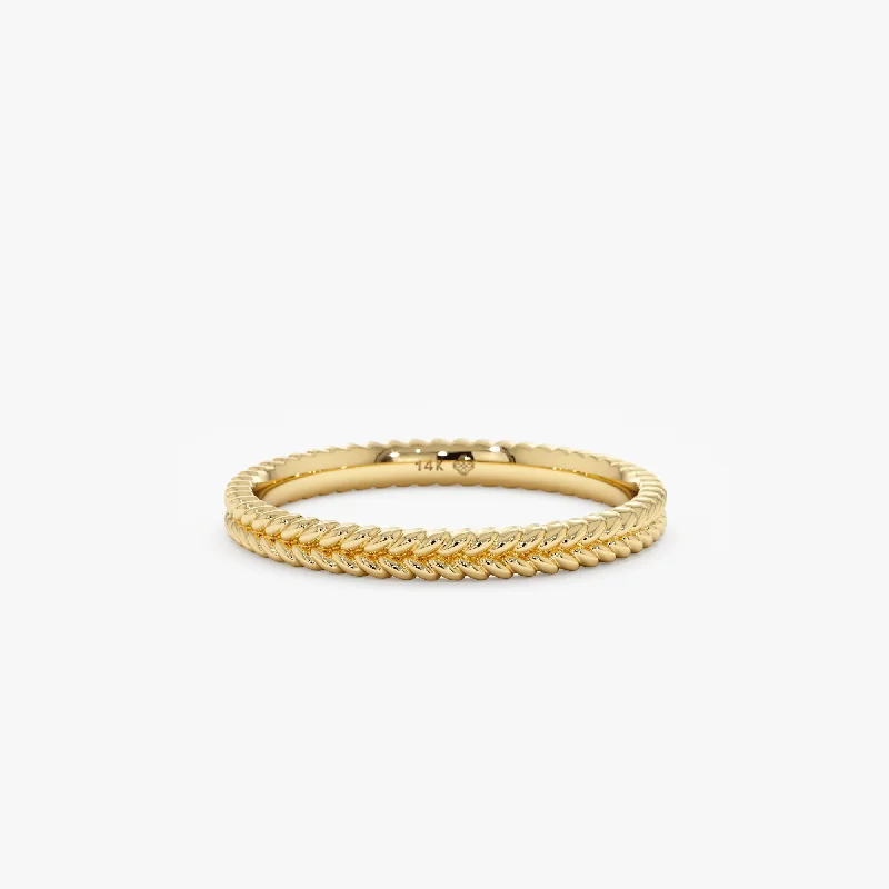 Petite Braided Wedding Band, Fiona