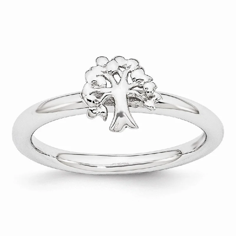 Elevate Your Jewelry Collection With Limited-Time Savings Rhodium Plated Sterling Silver Stackable Expressions 8mm Tree Ring Elevate Your Jewelry Collection With Limited-Time Savings Rhodium Plated Sterling Silver Stackable Expressions 8mm Tree Ring