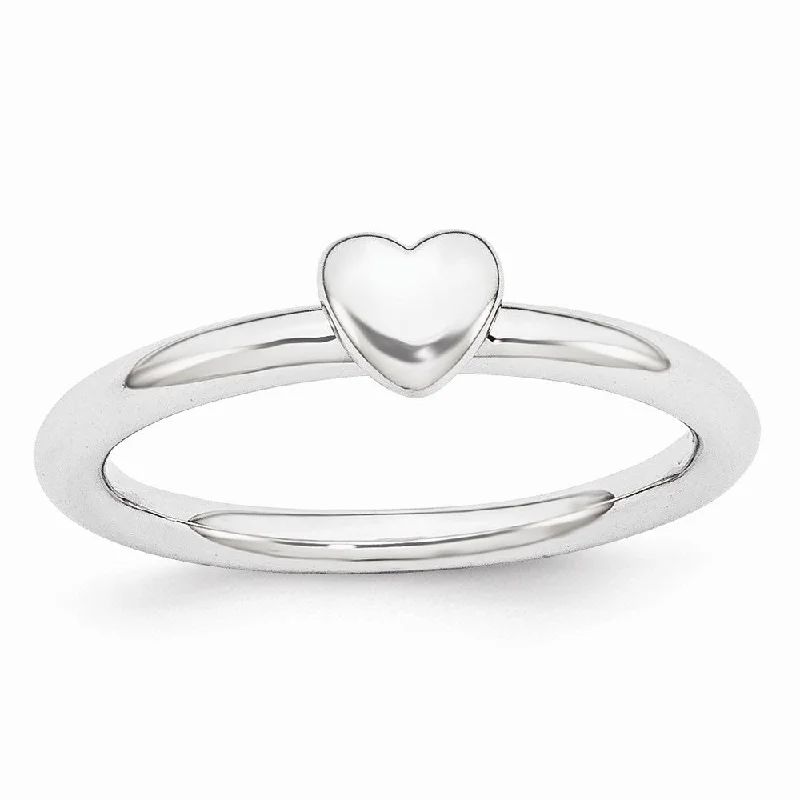 Limited-Time Jewelry Sale – Don't Miss Out On Dazzling Discounts Rhodium Sterling Silver Stackable 4.5mm Puffed Heart Ring Limited-Time Jewelry Sale – Don't Miss Out On Dazzling Discounts Rhodium Sterling Silver Stackable 4.5mm Puffed Heart Ring