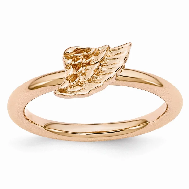 Exclusive Savings On Timeless Jewelry Pieces Rose Gold Tone Plated Sterling Silver Stackable 6mm Angel Wing Ring Exclusive Savings On Timeless Jewelry Pieces Rose Gold Tone Plated Sterling Silver Stackable 6mm Angel Wing Ring