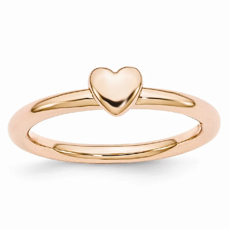 High-End Sparkle, Low-End Prices – Shop Now Rose Gold Tone Sterling Silver Stackable 4.5mm Puffed Heart Ring High-End Sparkle, Low-End Prices – Shop Now Rose Gold Tone Sterling Silver Stackable 4.5mm Puffed Heart Ring