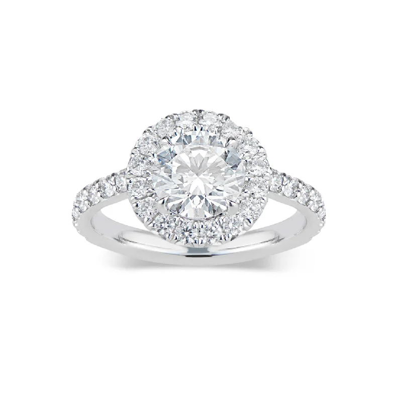 Round Halo Diamond Engagement Ring