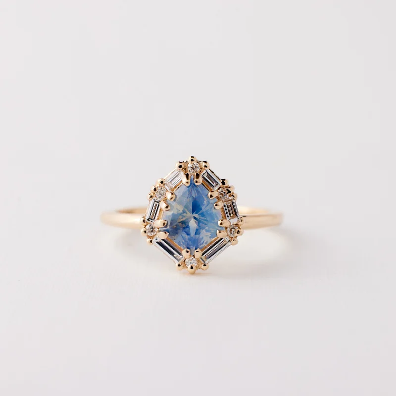 Seren Ring - 1.62 Carat Blue Yellow Shield Parti Sapphire