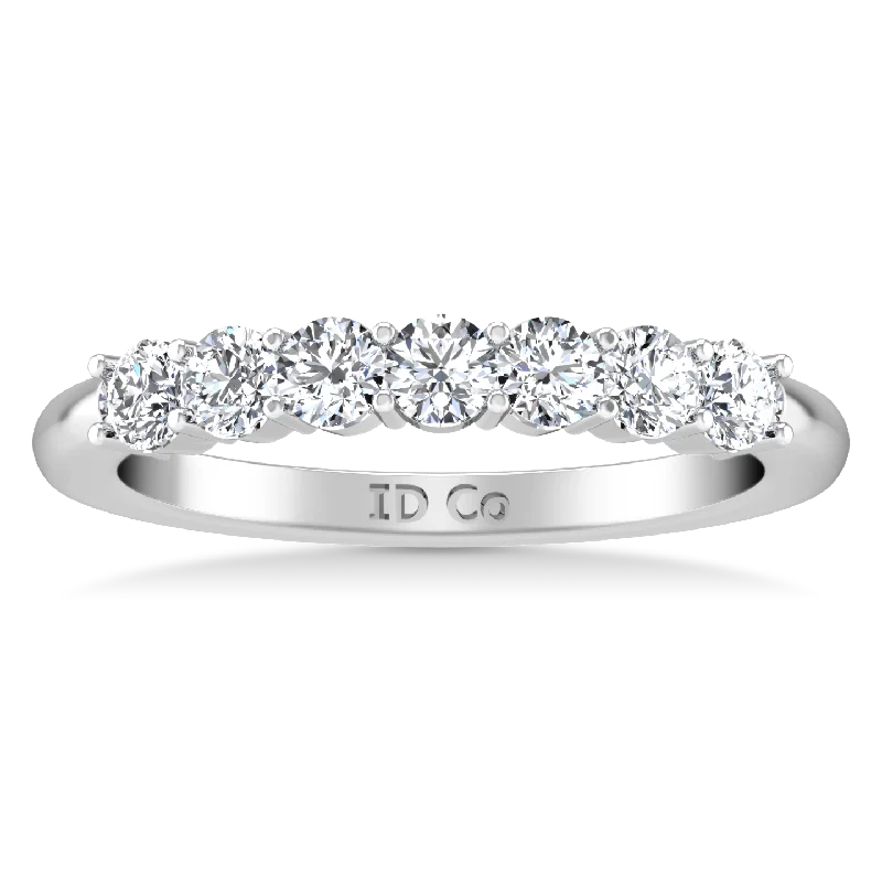 Seven Stone Diamond Wedding Band Bristol  0.21 Cts 14K White Gold