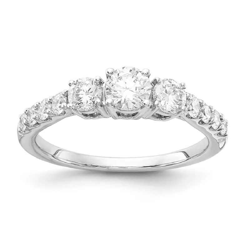 Signature EcoLove 1 CTW Lab Grown Diamond Three Stone Anniversary Ring in 14KT White Gold