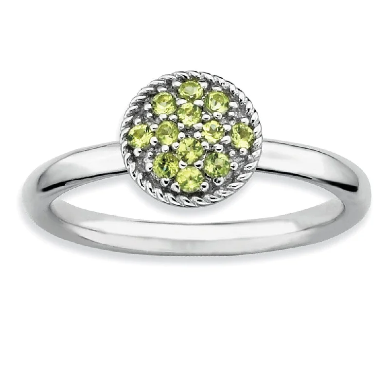 Last Chance To Grab Your Favorite Jewelry At A Discount Silver Stackable Round 1/5 Cttw Peridot Ring
