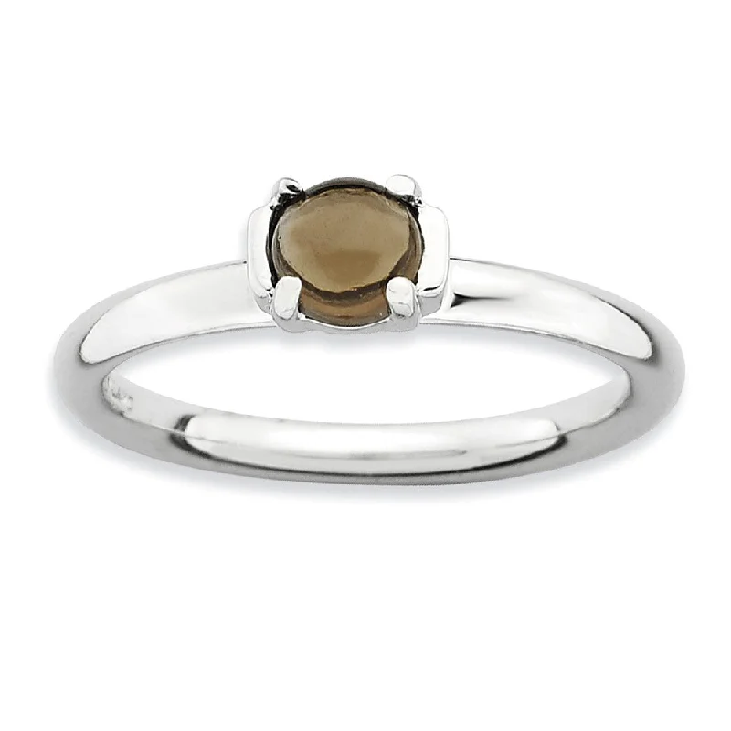 Luxury Jewelry Without The Luxury Price Tag Silver Stackable Smokey Quartz Ring