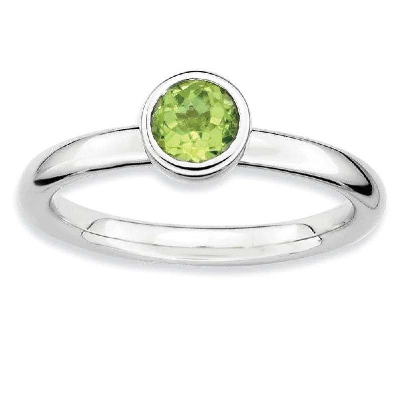 The Jewelry Sale You've Been Waiting For Is Here Stackable Low Profile 5mm Peridot Silver Ring