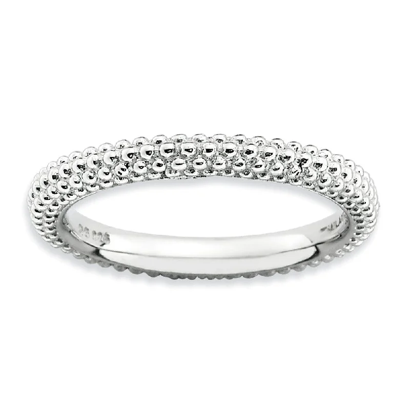 Exclusive Savings On Timeless Jewelry Pieces Stackable Sterling Silver Domed Milgrain Band