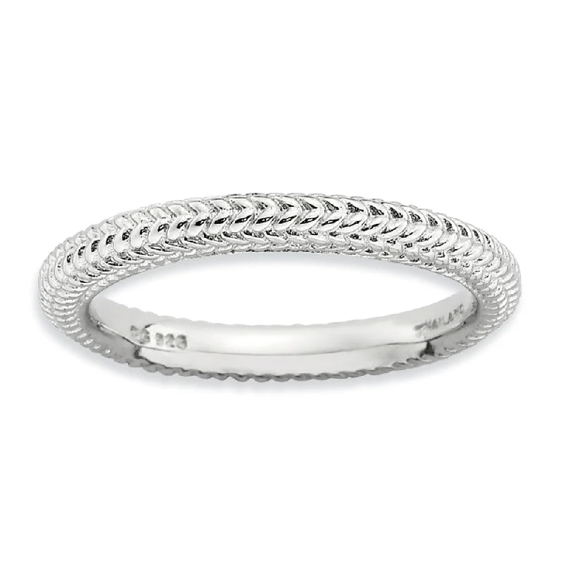 Unmissable Deals On Handmade Jewelry Collections Stackable Sterling Silver Domed Wheat Band