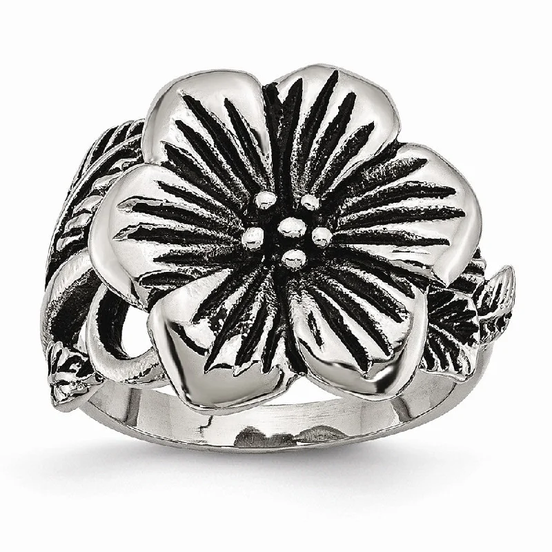 Jewelry Sale Alert – Shop Timeless Elegance Today Stainless Steel Antiqued Floral Ring