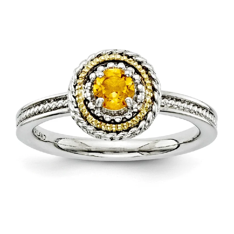 Shop Dazzling Rings, Earrings, And More At Special Discounts Sterling Silver & 14K Gold Plated Stackable Citrine Ring