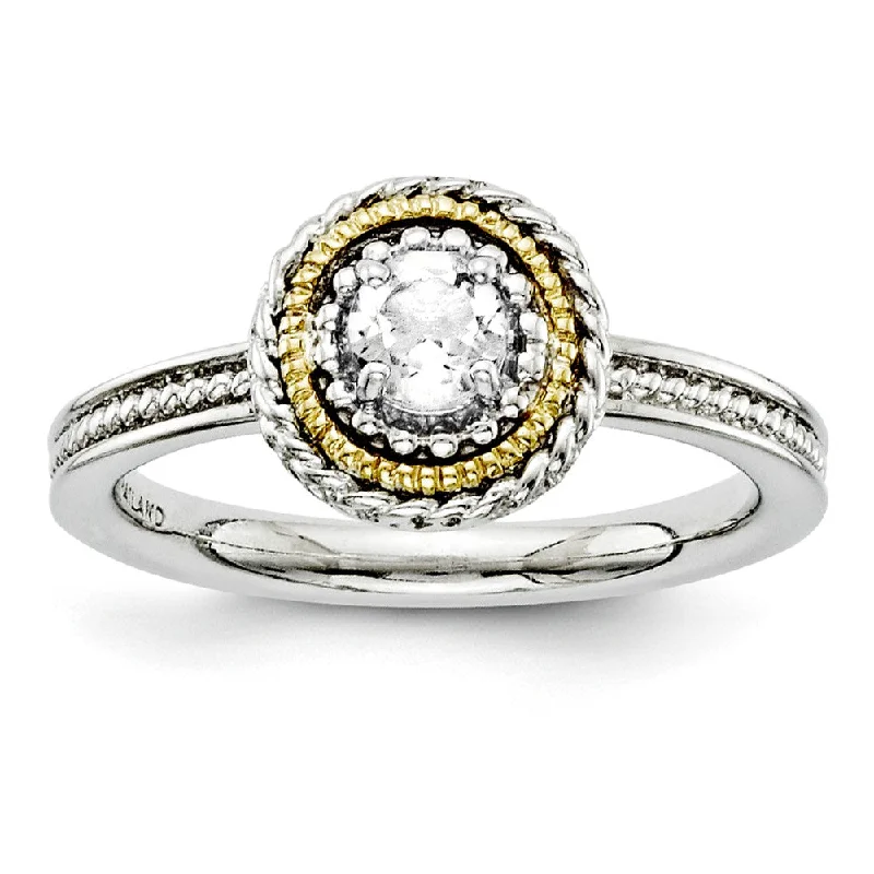 Jewelry Sale – Exclusive Styles At Lower Prices Sterling Silver & 14K Gold Plated Stackable White Topaz Ring