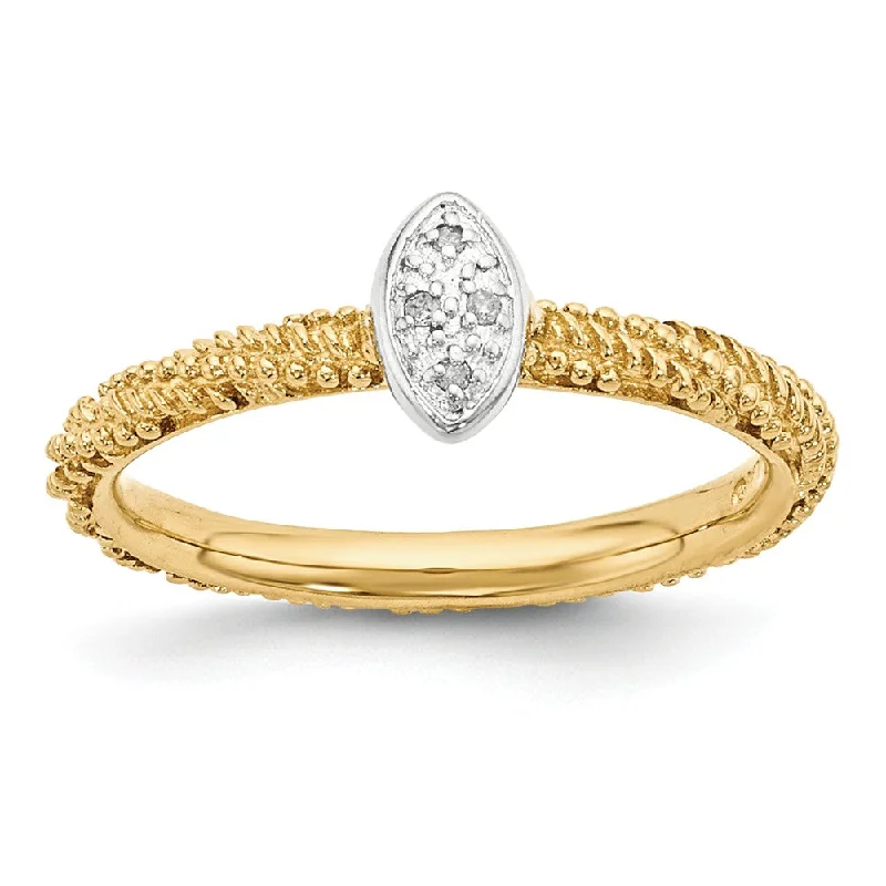 Huge Savings On Timeless Jewelry Collections Sterling Silver & Gold Tone .02 Ctw I3 H-I Diamond Stackable Ring