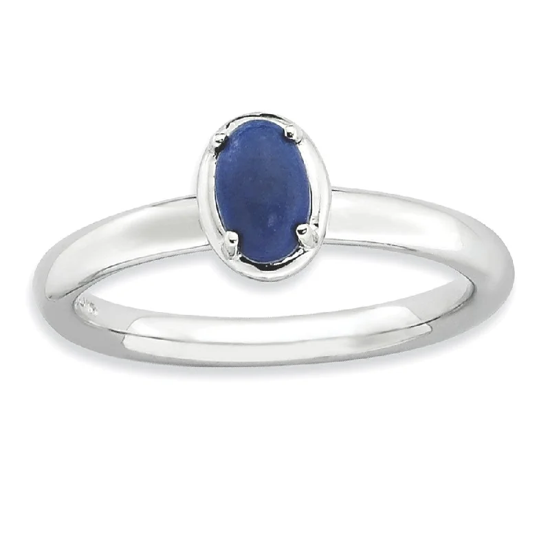 Don't Miss Out On Jaw-Dropping Jewelry Discounts Sterling Silver Stackable Blue Lapis Ring