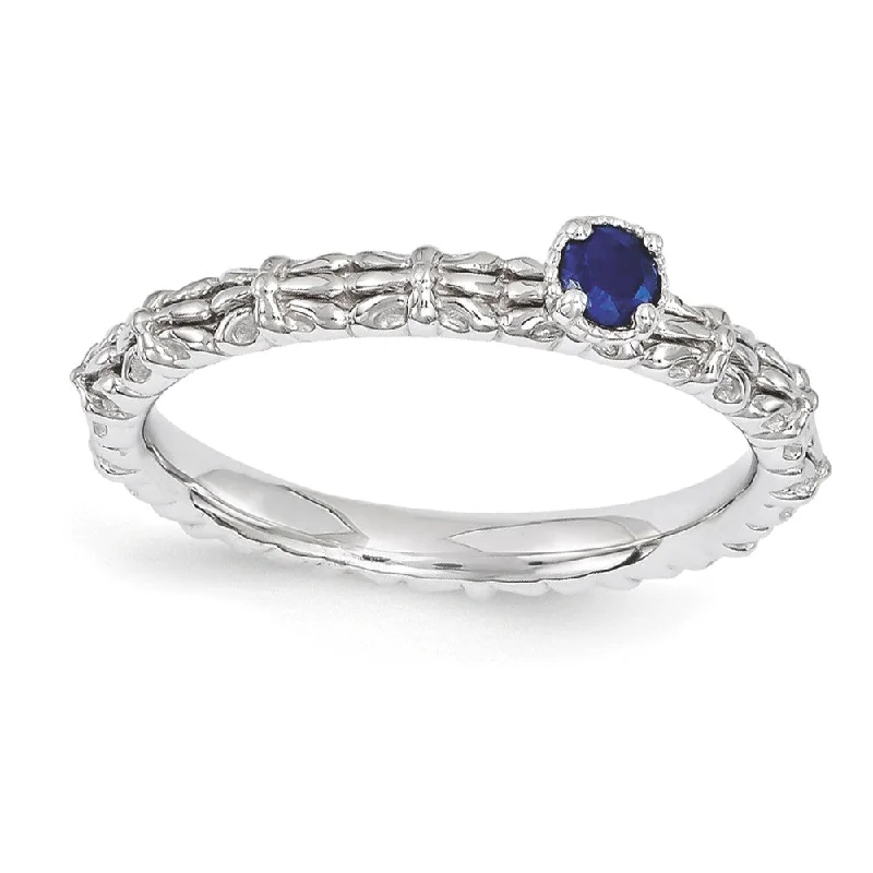Holiday Jewelry Sale – Perfect Gifts At The Best Prices Sterling Silver Stackable Created Sapphire Round One Stone Ring