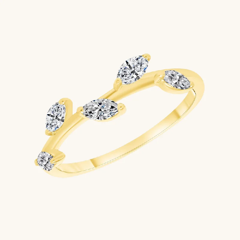 Bohemian-Inspired Jewelry For Free-Spirited Fashion The Diamond Leaf Ring