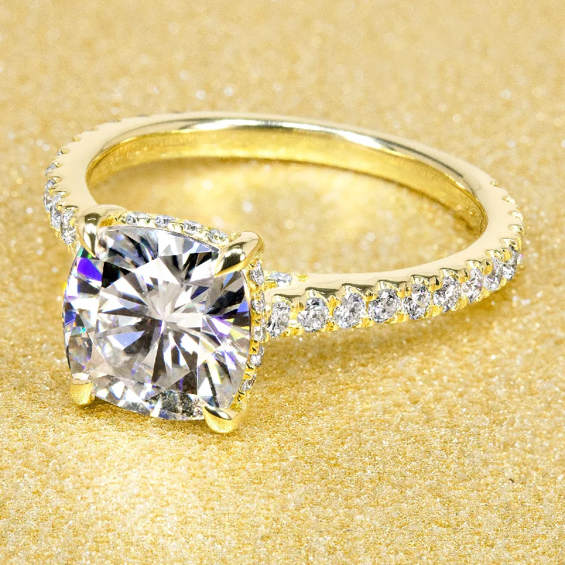 Limited Stock On Premium Jewelry At Low Prices The Emilia, 2ct Cushion-cut Cathedral Hidden Halo Ring Limited Stock On Premium Jewelry At Low Prices The Emilia, 2ct Cushion-cut Cathedral Hidden Halo Ring