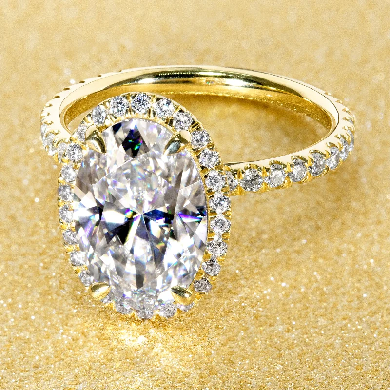 The Selina, 4ct Elongated Oval-cut Halo Ring