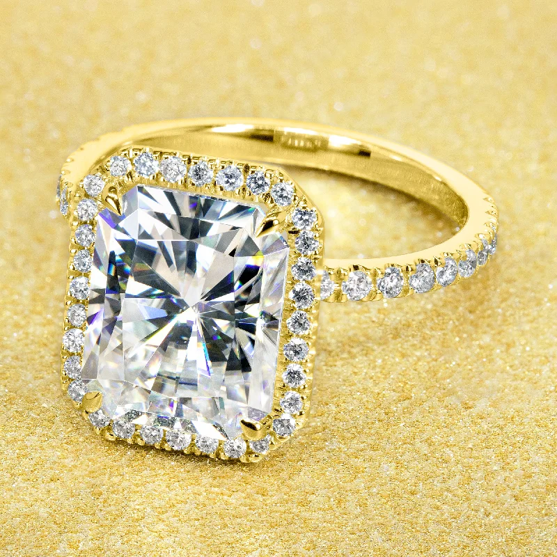 The Selina, 4ct Radiant-cut Halo Ring