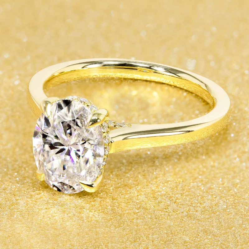 The Sofia, 2ct Oval-cut Cathedral Hidden Halo Ring