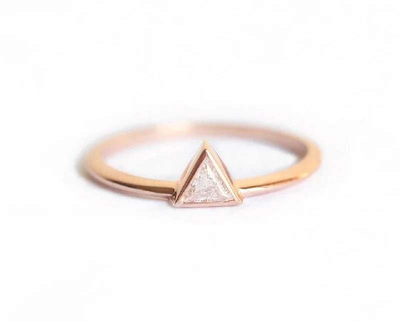 Luxury Meets Affordability – Jewelry Sale Now Live Triangle Cut 0.2 Carat Dainty Diamond Gold Ring