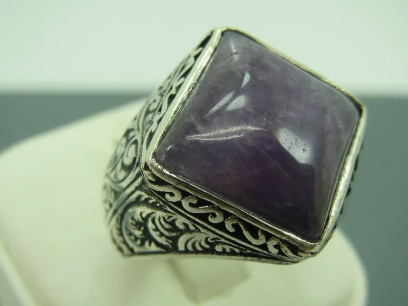 Unbeatable Offers On Luxury And Everyday Jewelry Turkish Handmade Jewelry 925 Sterling Silver Amethyst Stone Engraved Mens Rings