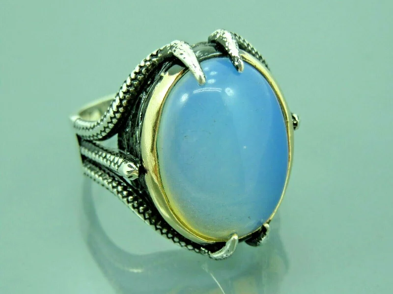 Turkish Handmade Jewelry 925 Sterling Silver Moonstone Mens Rings