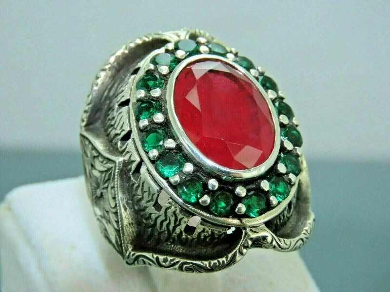 Handmade Pearl Jewelry For Timeless Elegance Turkish Handmade Jewelry 925 Sterling Silver Ruby Stone Mens Rings