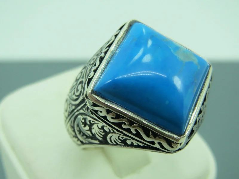 Don't Miss Out – Shop Elegant Jewelry For Less Turkish Handmade Jewelry 925 Sterling Silver Turquoise Stone Mens Rings