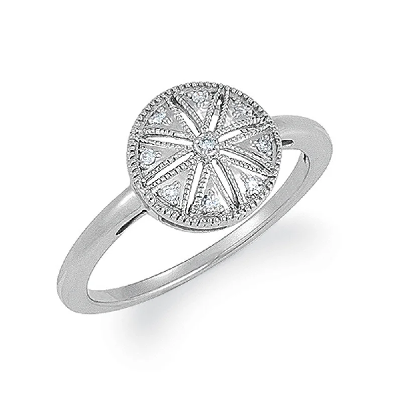 High-End Sparkle, Low-End Prices – Shop Now Vintage Style Sterling Silver .04 Ctw G-H, I2 Diamond Circle Ring