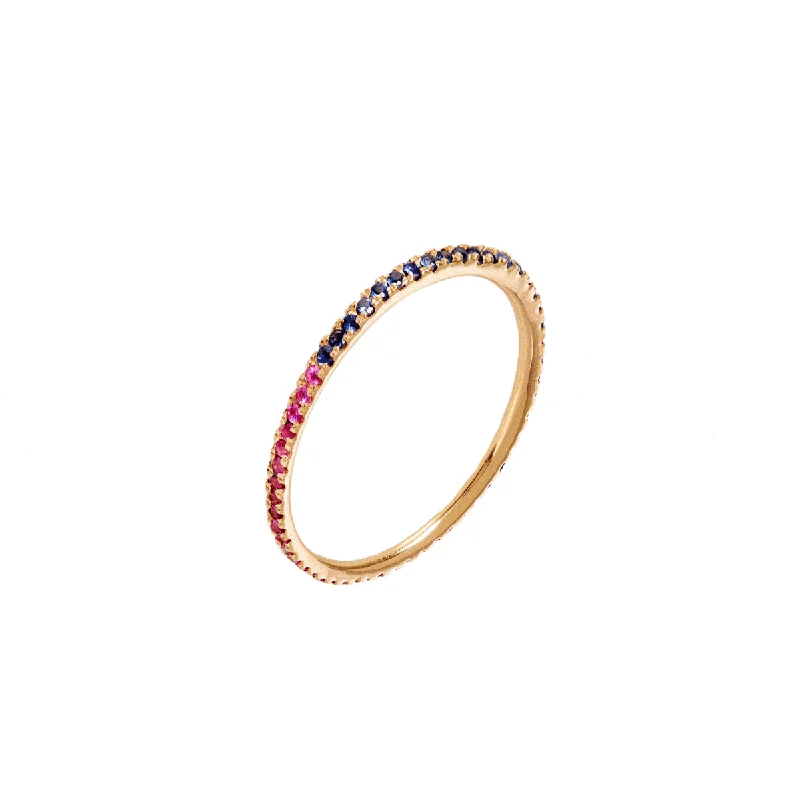 Sparkle For Less – Shop Our Limited-Time Jewelry Deals Claire Eternity - PB 18K Gold Ring w. Pink & Blue Sapphires