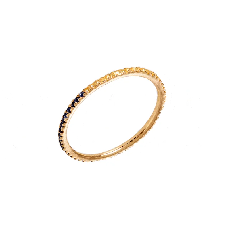 Exclusive Jewelry Sale – Grab Timeless Pieces Now Claire Eternity 18K Gold Ring w. Yellow & Blue Sapphires