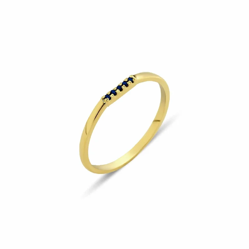 Get The Jewelry You Love At A Price You Love Eline Row 18K Gold Ring w. Blue Sapphires