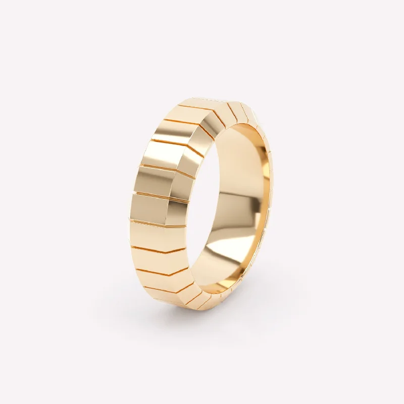 Eternity Engraved 18K Gold Ring