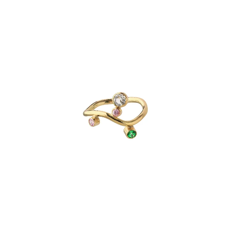 Versatile Layering Jewelry For Effortless Chic Jaipur Four Stone 18K Gold Ring w. Gemstones Versatile Layering Jewelry For Effortless Chic Jaipur Four Stone 18K Gold Ring w. Gemstones