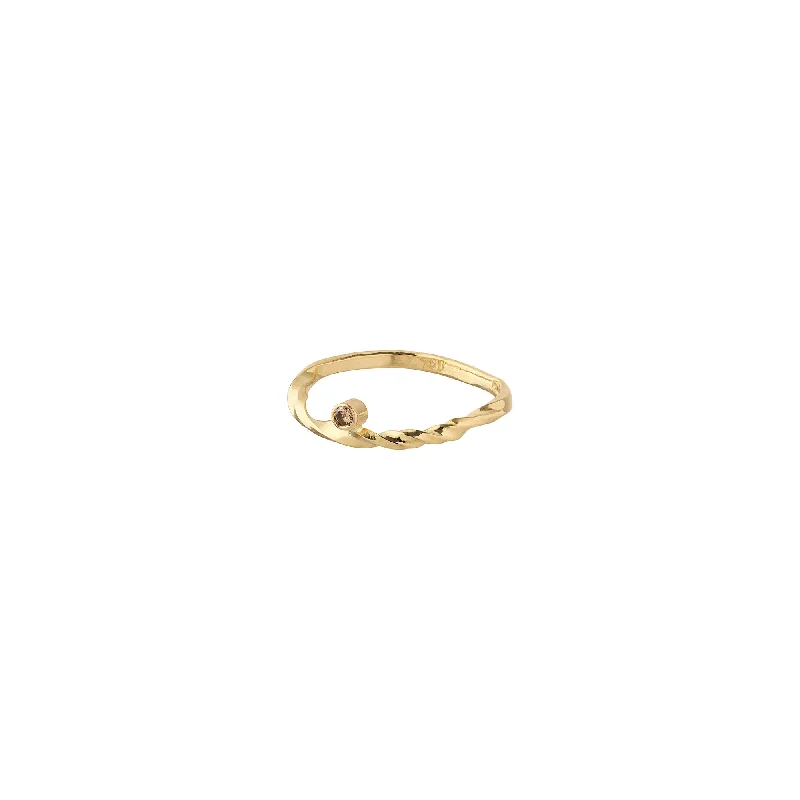 Modern Statement Jewelry For Bold Styling Rebecca 18K Gold Ring w. Sapphire