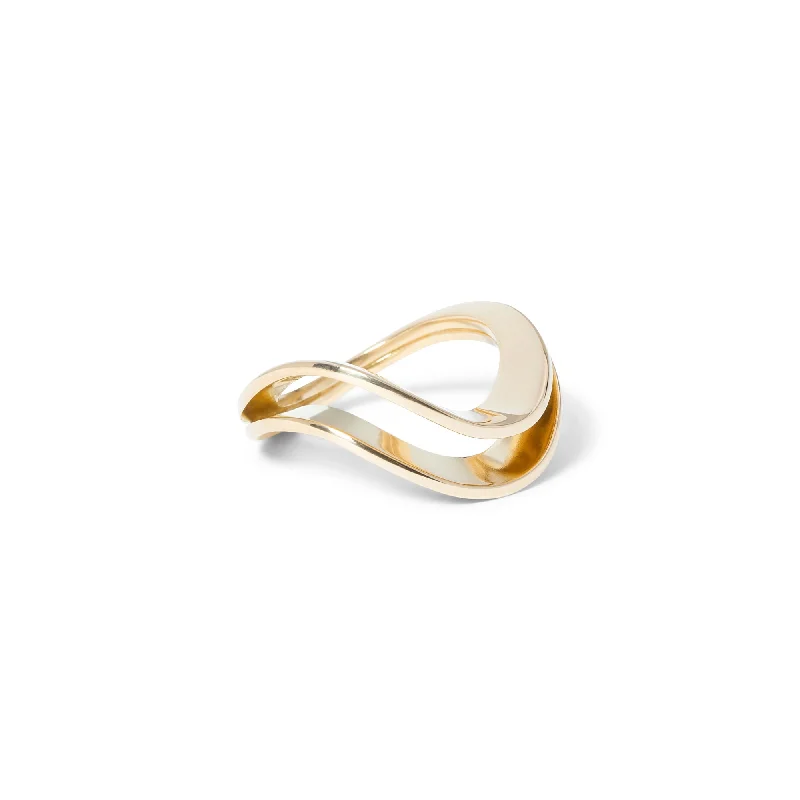 Luxury Handcrafted Jewelry For Elegant Looks Gravitational Wave 18K Gold Ring