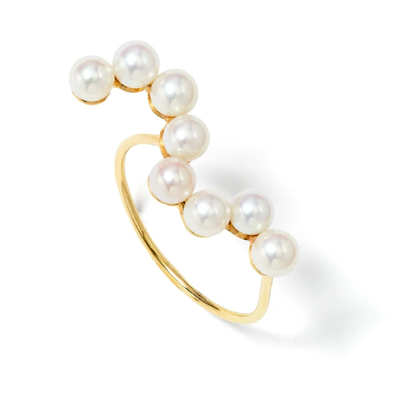 Fashion-Forward Jewelry At Exclusive Discounts Curves 9K Gold Ring w. Pearls