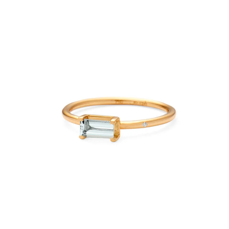 Premium Jewelry, Premium Discounts – Act Fast Nord 18K Gold Ring w. Aquamarine