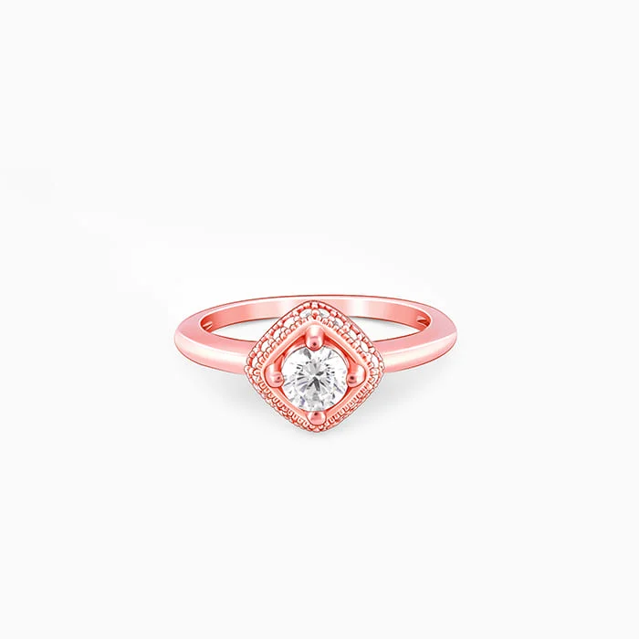 Rose Gold Rhombus Radiance Ring