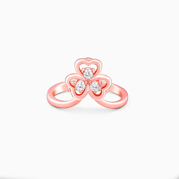 Rose Gold Three Leaf Clover Ring