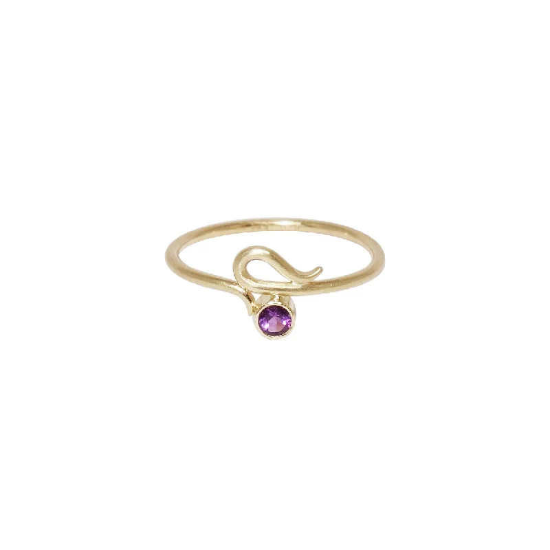Luxury Meets Affordability – Jewelry Sale Live Now Serpentine 14K Gold Ring w. Amethyst