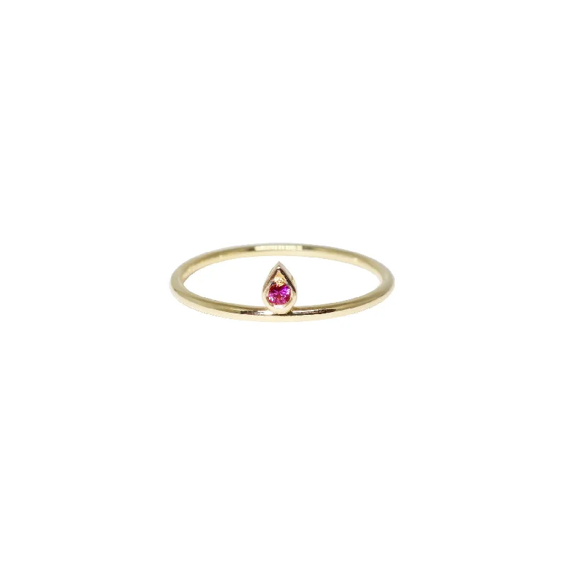 Unmissable Deals On Handmade Jewelry Collections Tiny Tear 14K Gold Ring w. Ruby